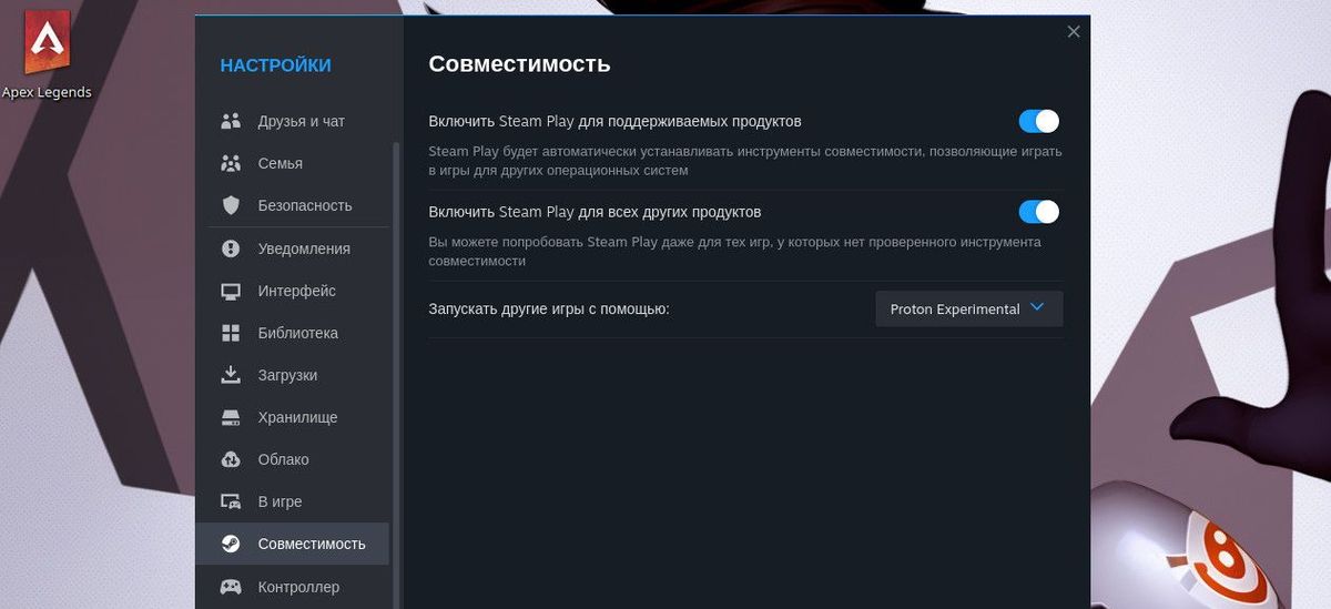 Настройки Proton в Steam на Linux для Windows-игр Настройки Proton в Steam на Linux для Windows-игр