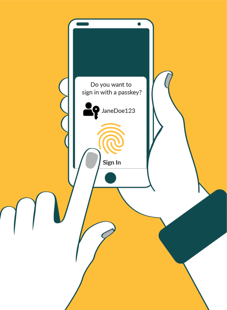 Процесс входа с использованием passkey